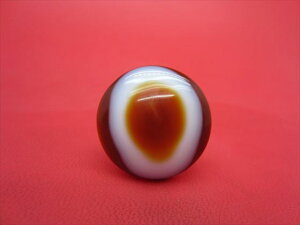 【チベット高級天珠】羊眼板珠・天眼珠約26×15mm【水晶入り】【一点物】