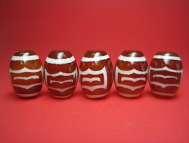 【チベット天珠】大鵬鳥天珠・赤14×10mm