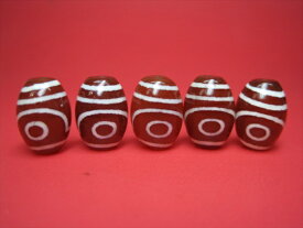 【チベット天珠】二眼天珠・赤14×10mm