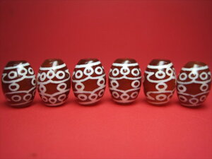 ※訳あり※【チベット天珠】十三眼天珠・赤14×10mm