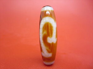 【チベット天珠】緑度母天珠約39×12mm【天然模様入り】【一点物】