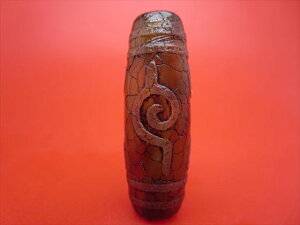 【チベット火供天珠】法螺四眼天珠約38×13mm【一点物】