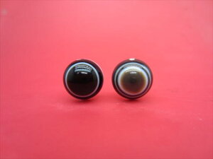 【チベット高級天珠】羊眼板珠・天眼珠約13.8〜14mm【水晶入り】【2粒SET】【一点物】