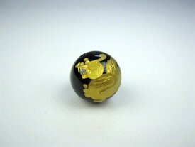 【粒売り：貔貅(ヒキュウ)】オニキスΦ12.3±0.2mm【左向き：ゴールド】