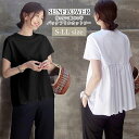 超目玉■ 楽天1位 バックフリルカットソー バックフリル トップス ギャザー 後ろ 半袖 無地 Tシャツ ラウンドネック トップス レディース【2枚可】