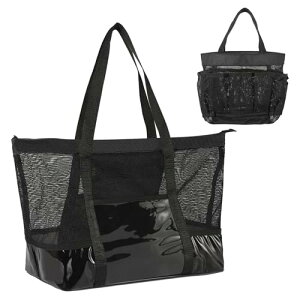 MoKo プールバッグ 大人 温泉バッグ 大容量20L ビーチバッグ スイミングバッグ 水泳バッグ 通気メッシュ 底部PVC 広いマッチ仕様 自