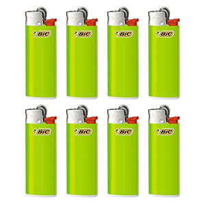 Bicジャパン ビック(Bic) ライター J25 ミニ 使い捨て やすり イエローグリーン 8本セット J25E-YGR8P