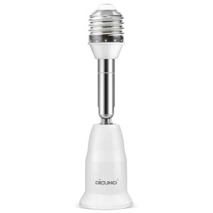 DiCUNO E26→E26 口金延長アダプター E26 延長ソケット 角度可調 約11.5CM延長する 難燃性材料PBT 1個セット