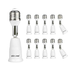 DiCUNO E26→E26 口金延長アダプター E26 延長ソケット 角度可調 約9.5CM延長する 難燃性材料PBT 10個セット