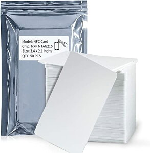 Jiaxing 50枚NFCカードNTAG215カード白無地 ホワイトPVCカード NFC 215カードタグ 防水 504バイト iPhone対