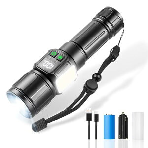 懐中電灯 強力 ledライト9照明モード・マグネット付き大容量5000mAh Type-C 充電式/電池式 単4電池対応 ハンディライト 軍用