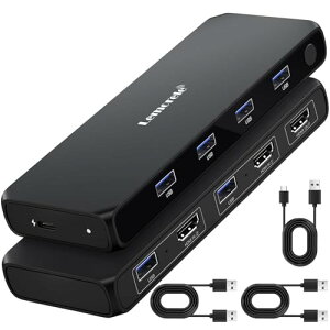 HDMI KVM �ؑ֊� USB 3.0 2����1�o�� 4K Lemorele HDMi KVM �؂�ւ��� HDMi�Z���N�^�[�L�[�{�[�h�A�}�E