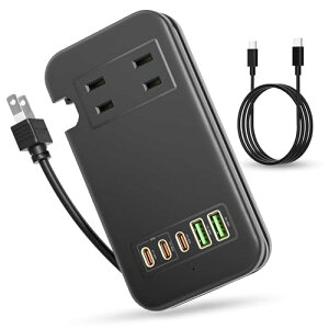 �f���ȓ� �d���^�b�v USB-C �R���Z���g PD 65W Type-C 3��USB-C �|�[�g�E2��USB-A �|�[�g�E2��AC�R���Z���g�EP