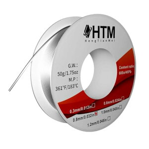 HTM �͂񂾐� ��0.8mm 50g Sn60-Pb40 �����v�����g��p ���W���R�A1.8% 183°C�n�Z ���{�H�ƋK�i������