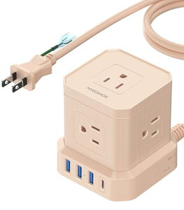 NVEESHOX �d���^�b�v Type-C�t�� �����R�[�h 2M �~�j�L���[�u�^ �R���Z���g usb�t ���K�[�h 5��AC�� 4��USB�|�[�g