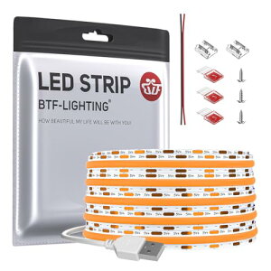 BTF-LIGHTING FCOB COB LED�e�[�v���C�g USB���C�g �����x �t���L�V�u�� 2M 640LEDs/2m �I�����W ��F