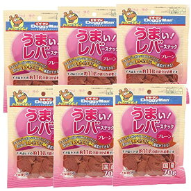 ドギーマン 犬用おやつ うまい!レバースナック 70グラム (x 6) (まとめ買い)