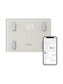 オムロン 体重 体組成計 カラダスキャン モカベージュ KRD-403T-BG スマホ連動 データ自動転送 自動認識 乗るだけで測定開始 A4サ