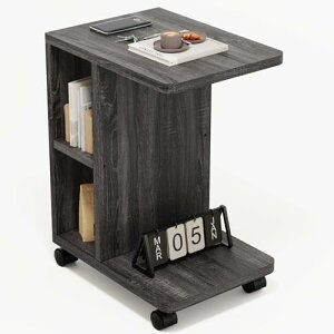 Merytes サイドテーブル サイドテーブル キャスター付き ベッド ソファリビング R角保護 ワゴン 可移動ナイトテーブル