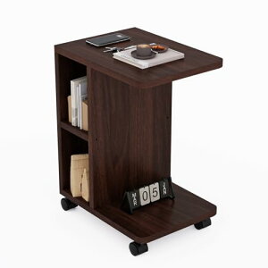 Merytes サイドテーブル サイドテーブル キャスター付き ベッド ソファリビング R角保護 可移動ナイトテーブル