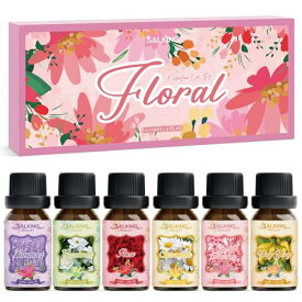 SALKING アロマオイル 6種セット エッセンシャルオイル 精油 天然100% ラベンダー/ローズ/桜/クチナシ/カモミール/イランイラン