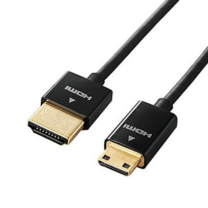 �G���R�� mini HDMI �P�[�u�� 2m 4K × 2K�Ή� �X�[�p�[�X���� �u���b�N DH-HD14SSM20BK