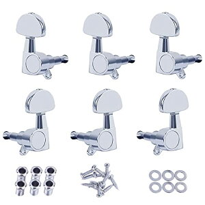 サムコス チューニングペグ 6個セット 3L&3Rギターペグ ネジ付き メタル ギター用 ペグ パーツ ギターのツマミ ォークギター チューナー