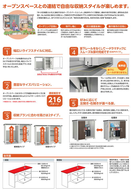 楽天市場】【無料☆特典付】エルモ コンビ 中・大型物置 LMDS-2218+ 