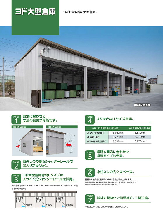 楽天市場】【無料☆特典付】ヨド大型倉庫 LP-4392-40 一般型 間口16360 