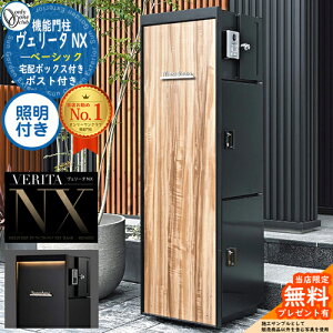 【無料★特典付】ヴェリータ NX ベーシック 照明付き 4カラー VERITA NX オンリーワンクラブ ONLY ONE 機能門柱 機能ポール 門柱 ポスト 宅配ボックス 大容量 一戸建て用 一体型 おしゃれ シンプル