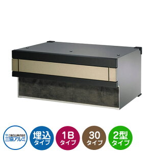 三協アルミ SOR2型 1ブロックタイプ 首長さ30mm SOR-F30N 埋込みポスト 口金ポスト 参考色ブラック・アーバングレー おしゃれ シック 埋め込み 壁埋め 郵便ポスト クール シンプル 戸建て 玄関 庭