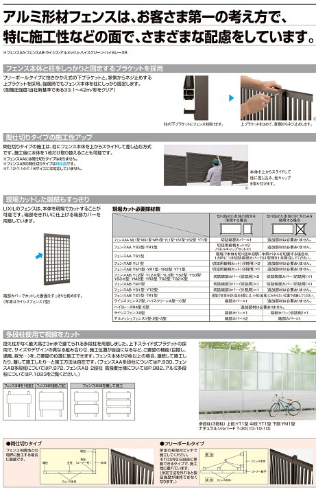 楽天市場】【部品】 フェンスAB YM1型 H1000タイプ（T-10サイズ） 専用 