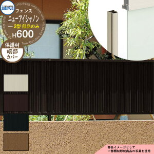 アルミフェンス 目隠し 囲い 形材フェンス ニューアイシャノン3型 H600タイプ専用 呼称:2006 オプション端部カバーのみ(1本) 三協アルミ フリー支柱タイプ専用 FIN-3 ラティスフェンス ルー