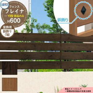 アルミフェンス 囲い 形材フェンス フレイナY3型 H600タイプ専用 呼称:2006 オプション鋲飾りのみ(2個1組) 三協アルミ フリー支柱タイプ専用 WF-Y3 ラティスフェンス ルーバーフェンス 目隠