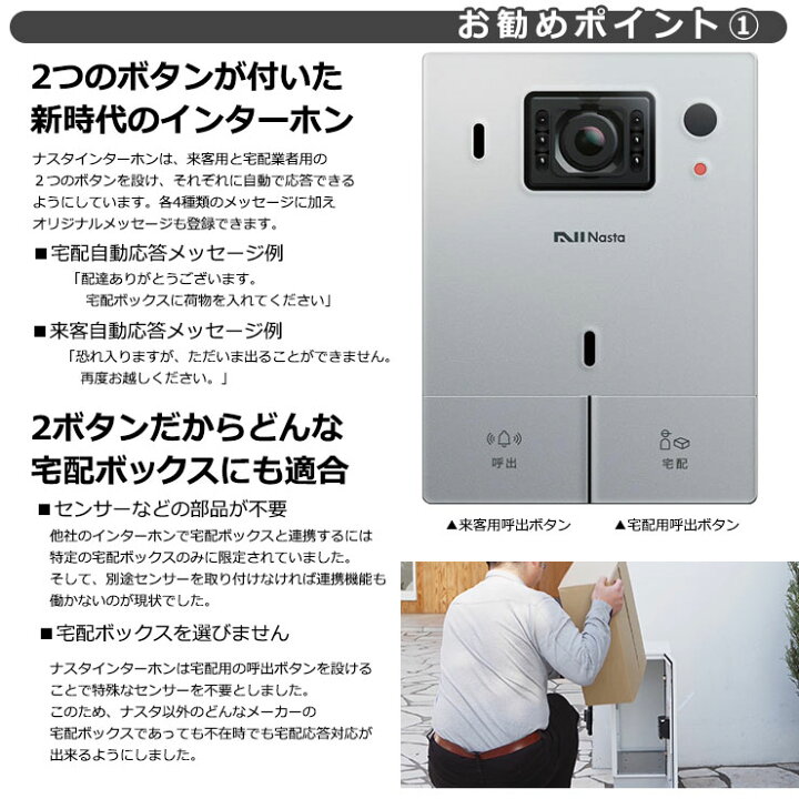 楽天市場】NASTA インターホン タブレットのみ KS-DP01T-W 増設用 