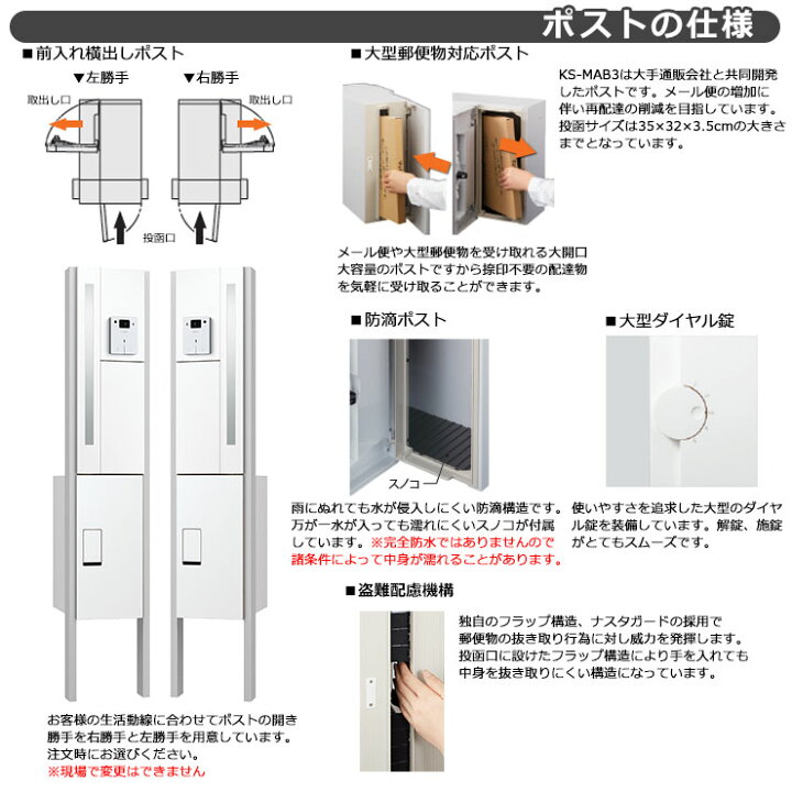 楽天市場】門柱 ポスト 宅配ボックス 一戸建て用 ナスタ 宅配ボックス 