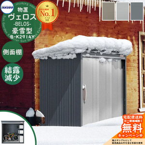 【無料★特典付】タクボ物置 物置 屋外 収納 BELOS ヴェロス B-K2914Y 豪雪型 結露減少屋根 側面棚仕様 受注生産品 べロス 幅 3026mm × 奥行き 1598mm × 高さ 2163mm おしゃれ クール シンプル デザイン