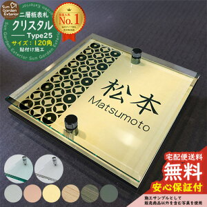 【安心保証付】【周年記念特価 ポイント5倍】二層板表札 クリスタル Type25:2点ビス仕様【サイズ:120×120mm】 LIXIL 機能門柱FT 機能門柱FF ユニソン ミース YKKap シンプレオ ルシアス ポストユ