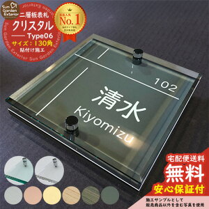 【安心保証付】【周年記念特価 ポイント5倍】二層板表札 クリスタル Type06:2点ビス仕様【サイズ:130×130mm】 LIXIL 機能門柱FT 機能門柱FF ユニソン ミース YKKap シンプレオ ルシアス ポストユ