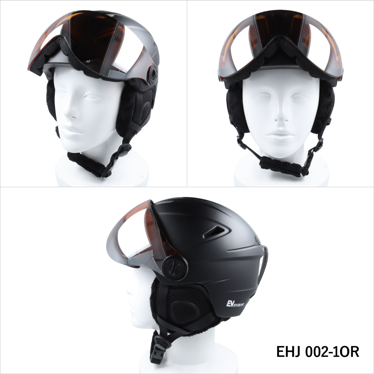 キッズ ジュニア バイザー付き ヘルメット スキー スノーボード スノボ イヴァルブ EVOLVE EHJ 002 全2カラー 子供用 ユース ウィンタースポーツ