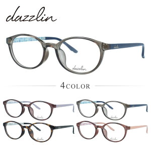 ダズリン メガネフレーム 伊達メガネ アジアンフィット dazzlin DZF 2574 49サイズ オーバル型 花柄 レディース