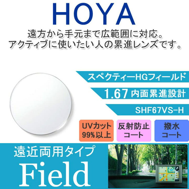楽天市場】【度付き / 遠近 透明レンズ】HOYA 内面累進設計 1.67 
