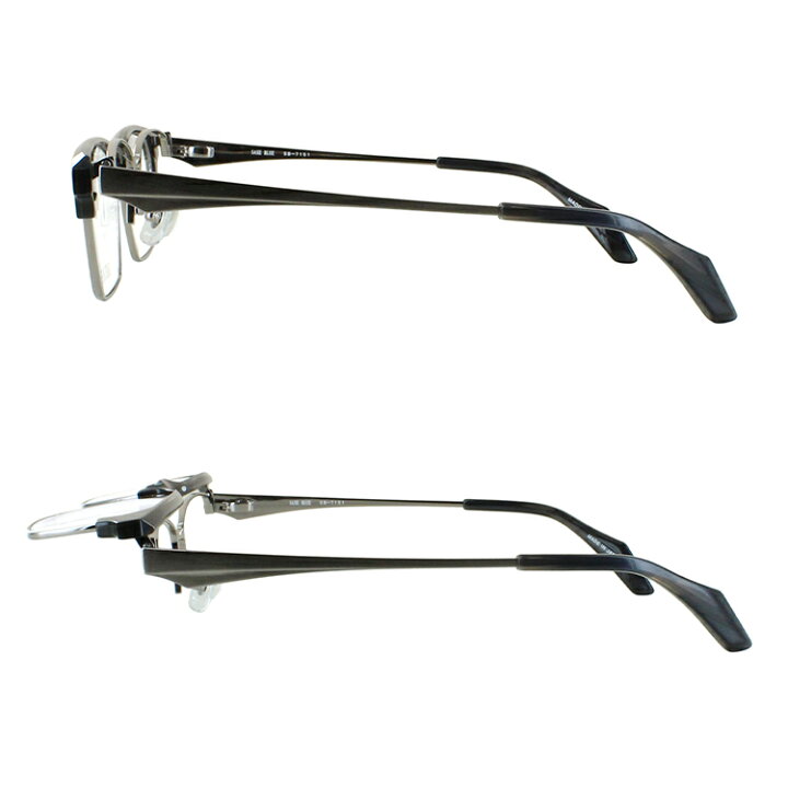 ブローライン はね上げ メガネ フレーム No.24 ブラック/シルバー  