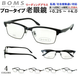 老眼鏡 メンズ おしゃれ リーディンググラス サーモントブロー スクエア NB-0008 鼻パッド付き 調整可能 0.5 +0.25刻みで選べる 左右度数違い 乱視対応 薄型 非球面レンズ シニアグラス 男性 40代 50代 60代 男性 クラシカル クール