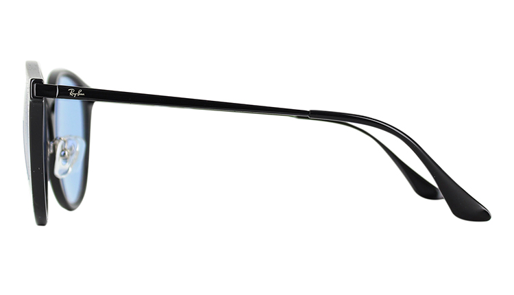 レイバン サングラス RB4334D 601/80 55サイズ アジアエリア限定モデル メンズ レディース UVカット スクエア 大きめレンズ  ブランド Ray-Ban 国内正規商品 ブラック ブルー カラーレンズ 紫外線対策 おしゃれ 車 運転用 タウンユース ギフト プレゼント | 