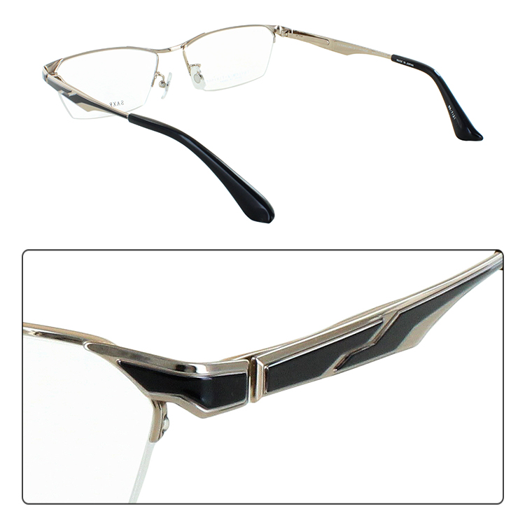 楽天市場】メガネ 眼鏡 度付き メンズ ハーフリム スクエア チタン