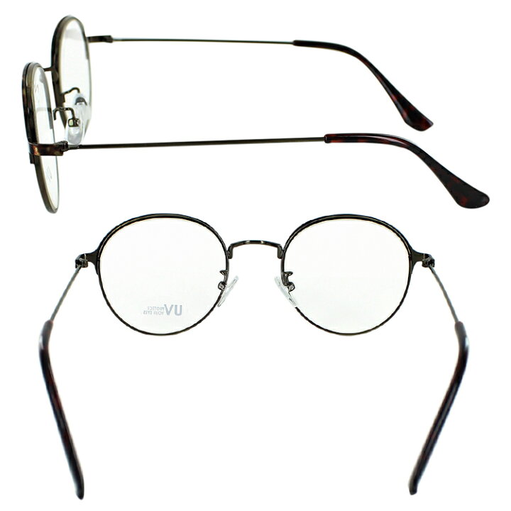楽天市場 伊達メガネ Uvカット メガネ めがね ダテ メンズ レディース おしゃれ 伊達眼鏡 Py6499 Uvカット 軽量 ラウンド 丸メガネ クリングス鼻パッド メタルフレーム 調整可能 ゴールド ブラック七宝 アンティークゴールド ブラウンデミ七宝 クリアレンズ 定形外郵便