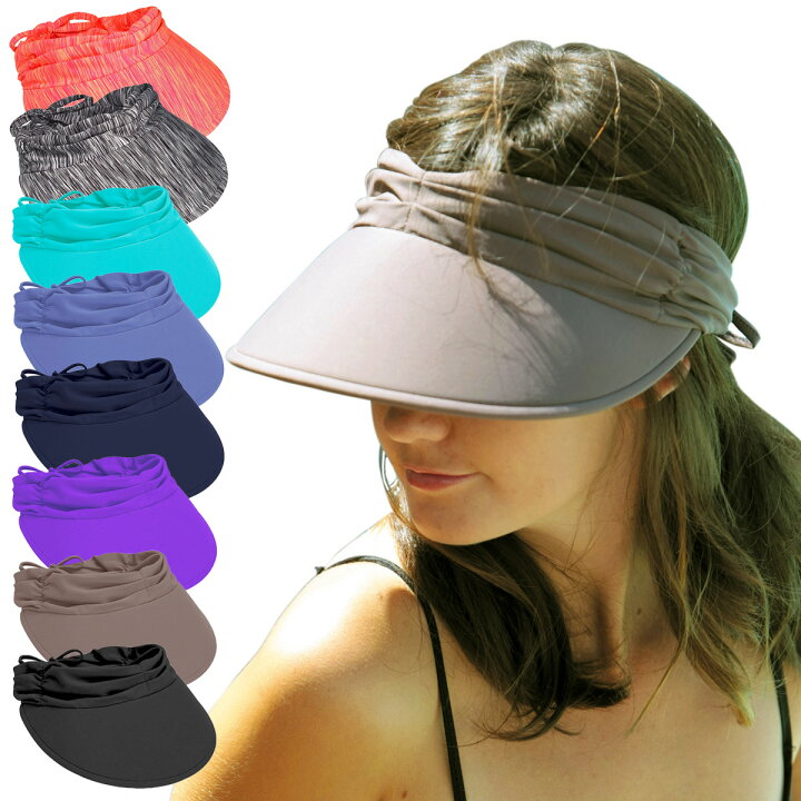 楽天市場 欧米で大人気 Uvカット レディース サンバイザー ライクラ アジャスタブル サンバイザー 母の日 ギフト 帽子 水着 スポーツ サングローブ