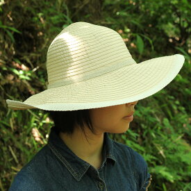 UVカット 帽子（女性用） - レディース ハット つば広 帽子 - リボン キャプリーヌ　レデイース　レディスs　ladies 夏 uv 帽子 ※紫外線カット(UVカット)最高値UPF50+