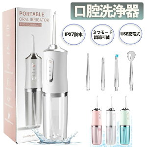 【替えノズル4本付き】口腔洗浄器 口腔洗浄機 ジェット 口腔洗浄 フロス 歯間 歯石ジェット洗浄 USB充電式 220ml 3つモード調節可能